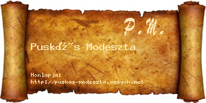 Puskás Modeszta névjegykártya